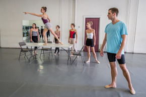 Murder Mystery at the Ballet in rehearsal, photo by Joseph S. Maciejko